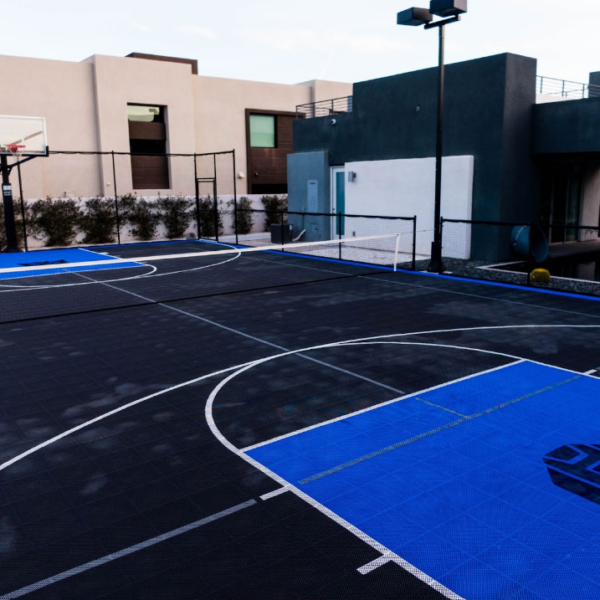 Backyard court in Las Vegas, Nevada done by Legendary Sports Construction