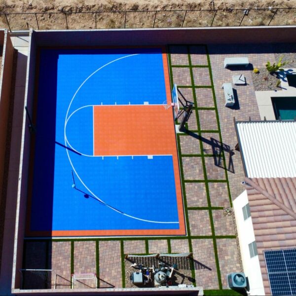 Backyard court in Las Vegas, Nevada - installed by Legendary Sports Construction