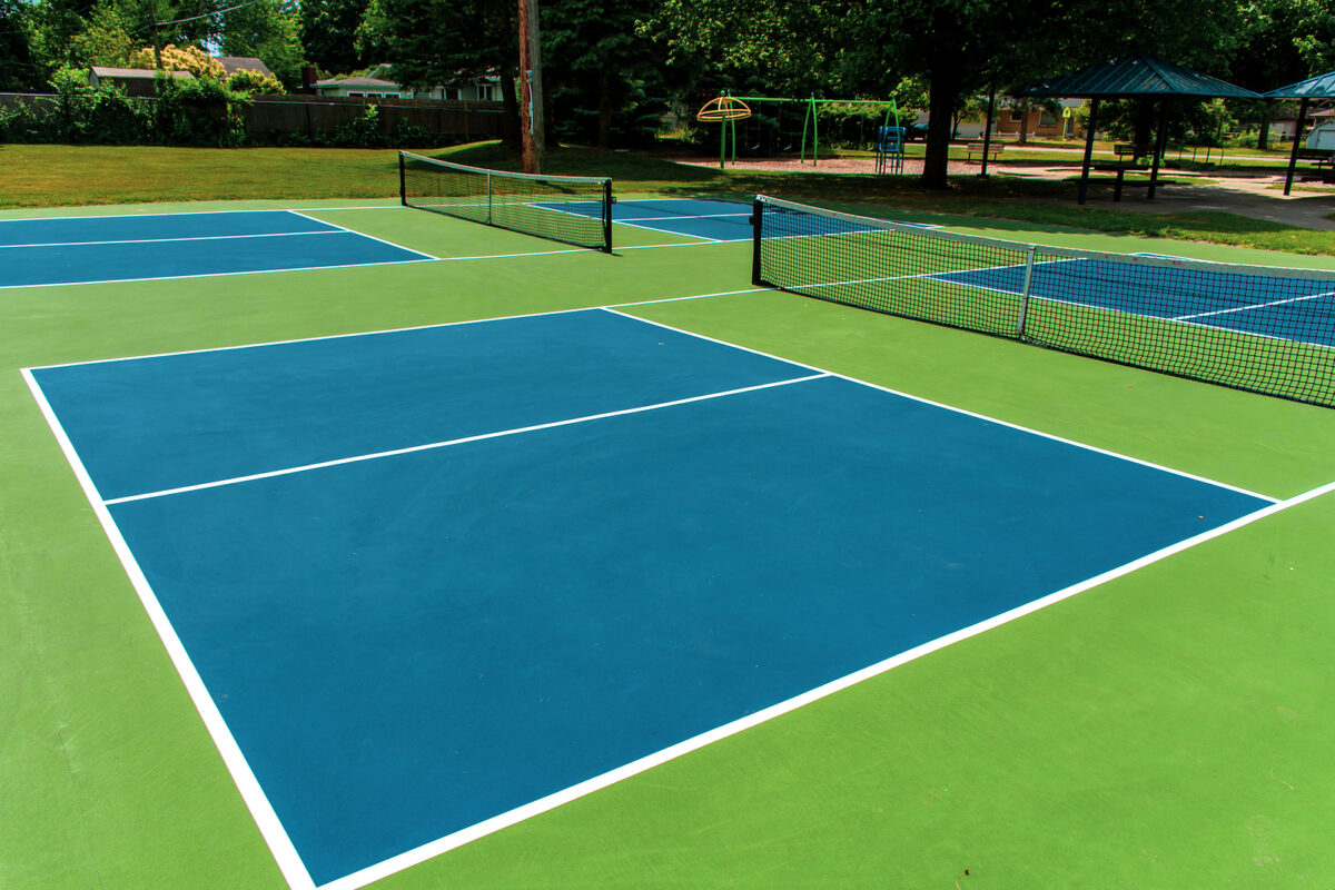 Pickleball court in Las Vegas, Nevada installed by Legendary Sports Construction