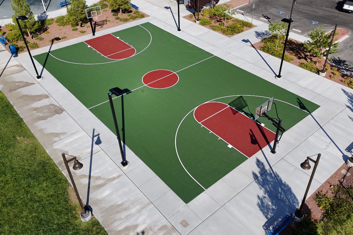 Basketball court installation