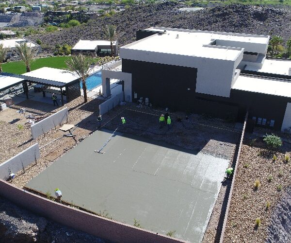 Sport court concrete slab under construction in the Las Vegas Valley