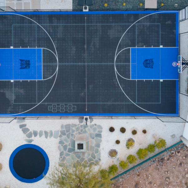 Backyard sport court built in phases in the Las Vegas Valley