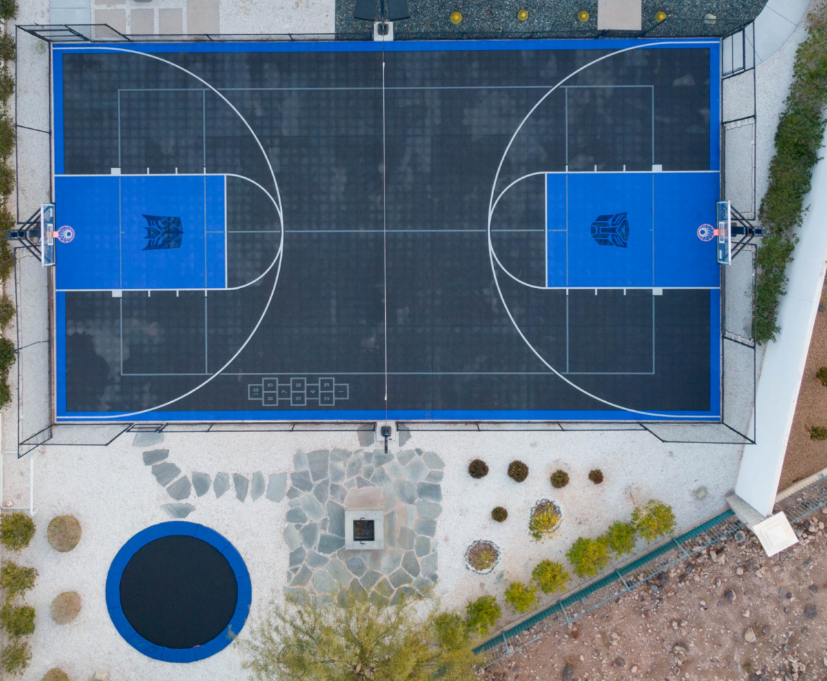 Backyard sport court built in phases in the Las Vegas Valley