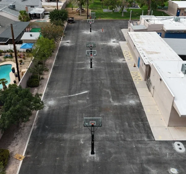 Sport court construction in progress in the Las Vegas Valley